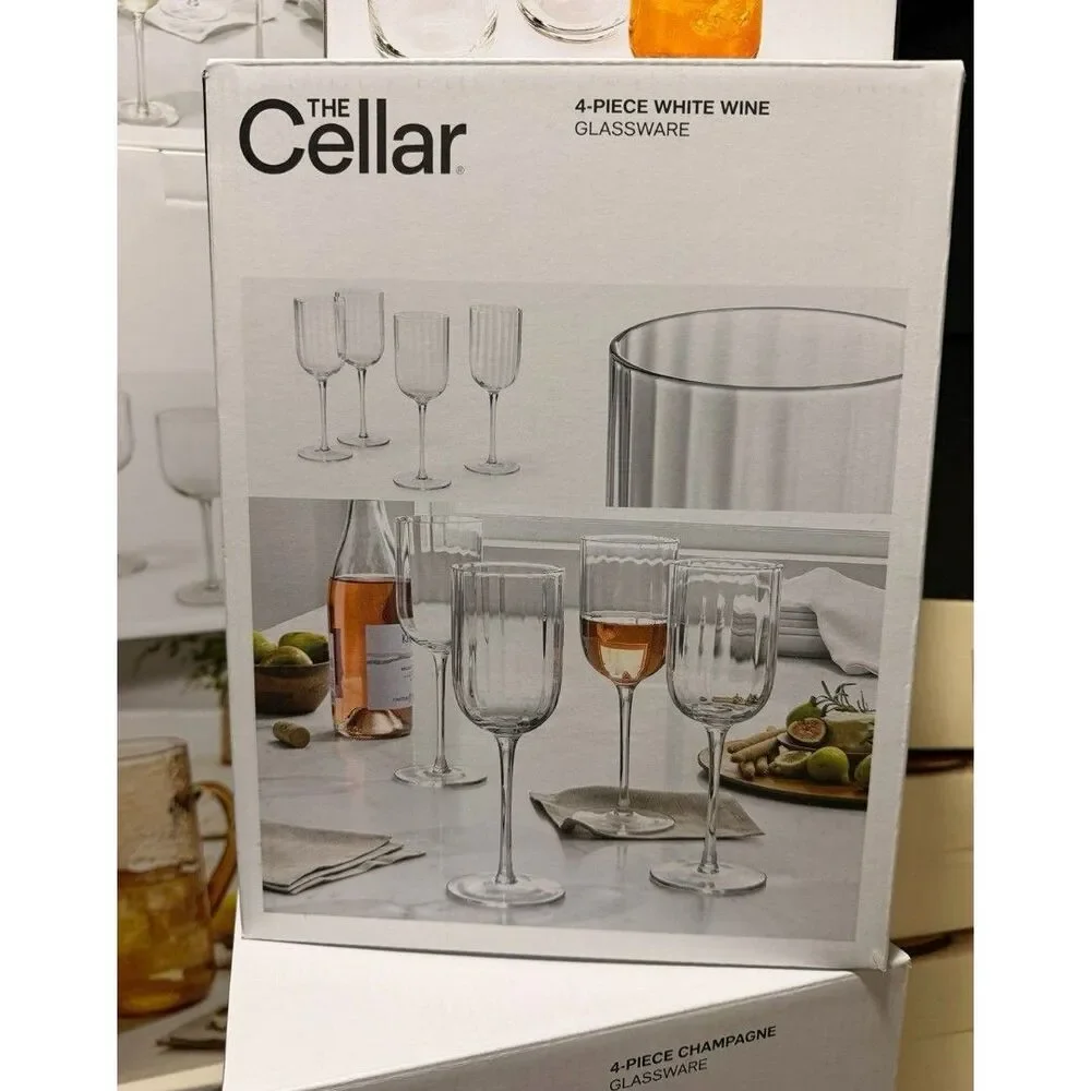 Macy’s The Cellar Optic White Wine Glasses, Set of 4